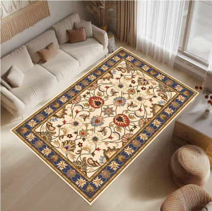 Traditional Floral Rug Vintage Style Rug Washable Rug Non-slip Rug
