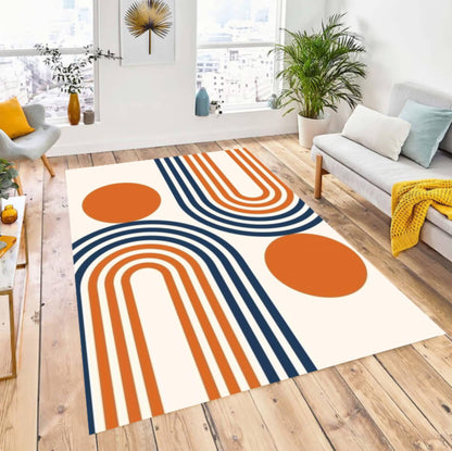 Mid-Century Modern Abstract Geometric Rug - Retro Area Rug