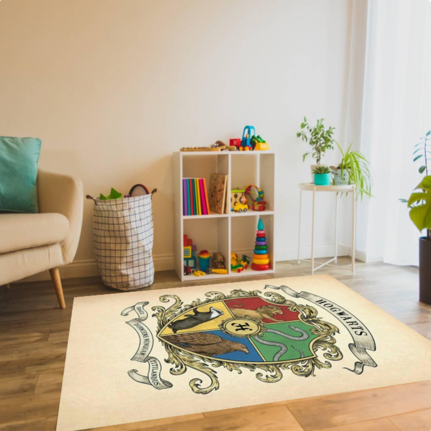 Wizard School Magic Academy Emblem Washable Rug