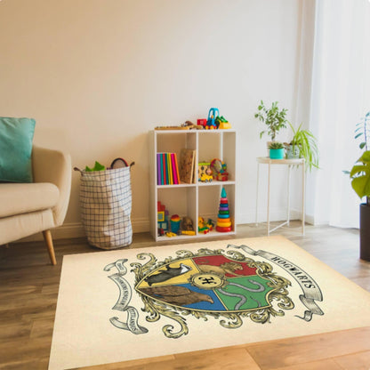 Wizard School Magic Academy Emblem Washable Rug