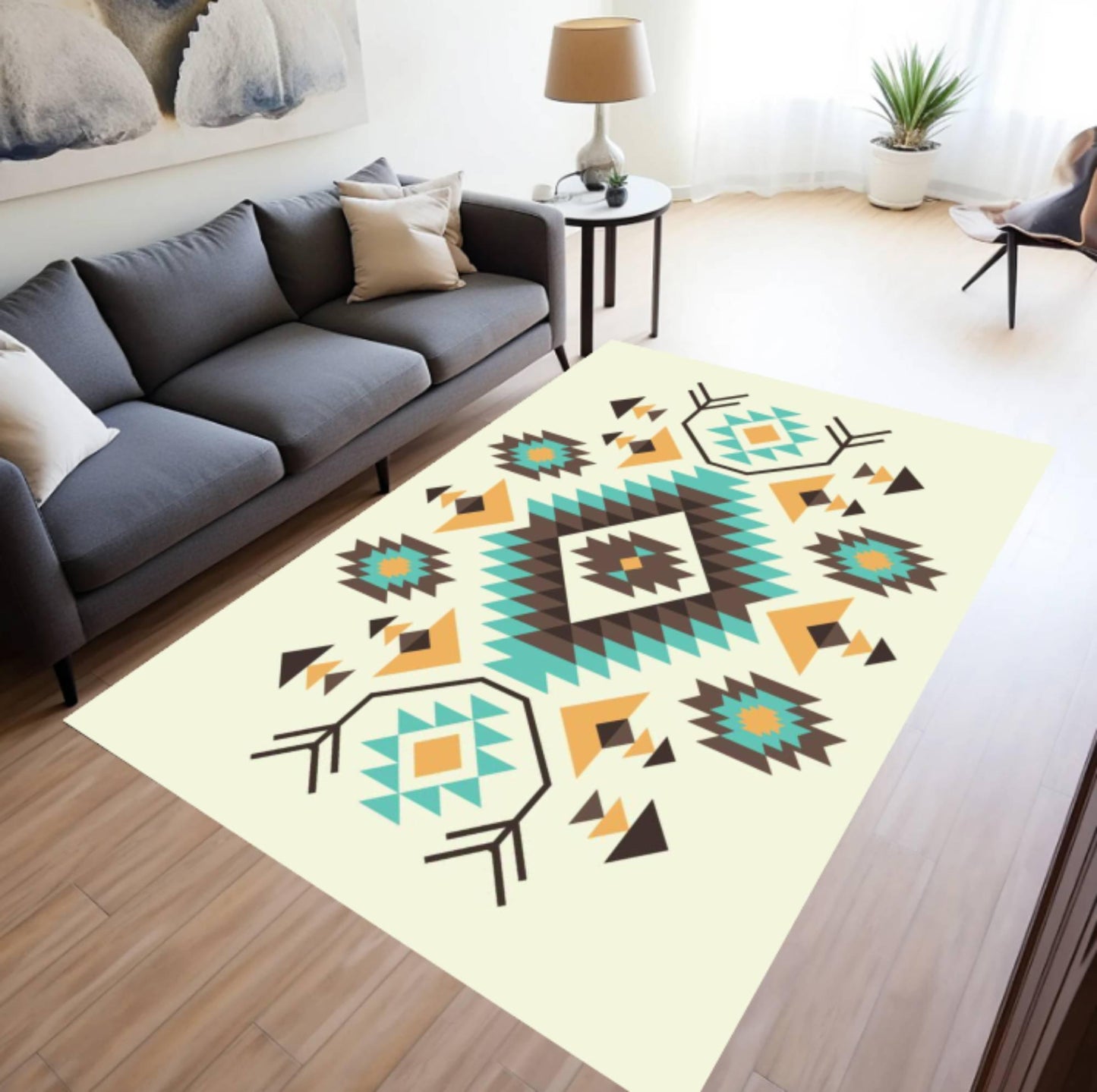 Southwestern Tribal Rug Boho Rug Geometric Rug