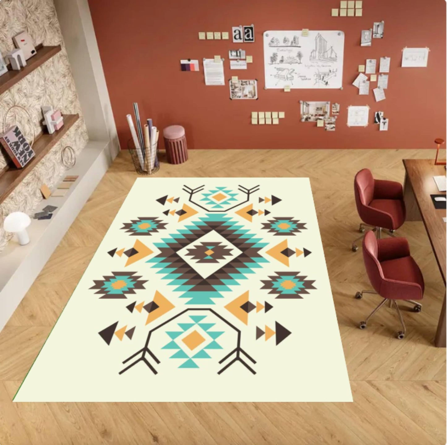 Southwestern Tribal Rug Boho Rug Geometric Rug