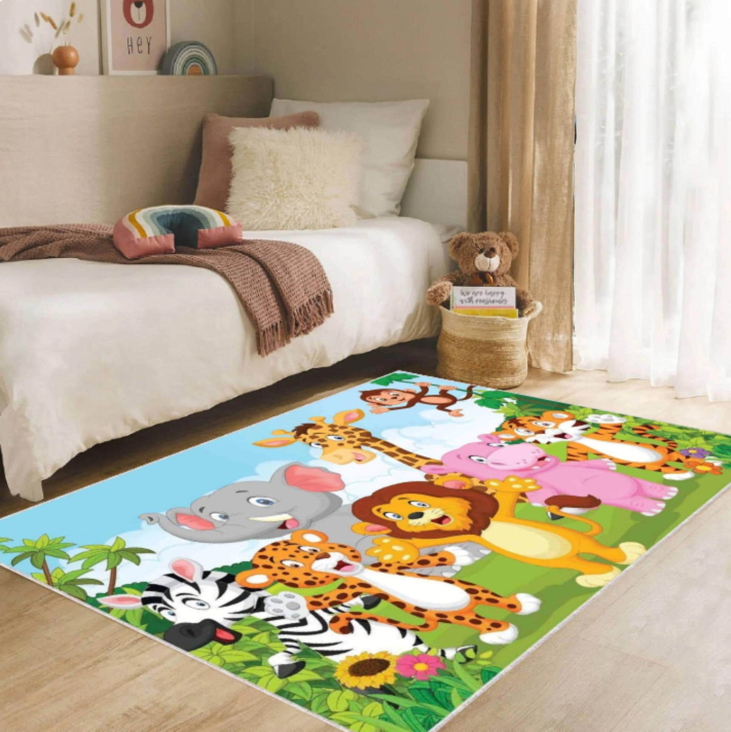 Jungle Safari Animals Kids Rug