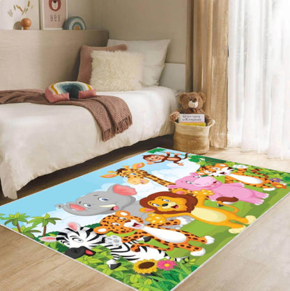 Jungle Safari Animals Kids Rug