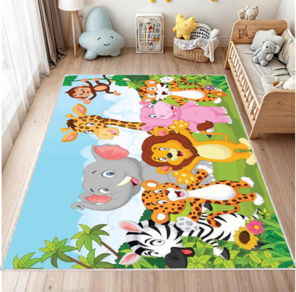 Jungle Safari Animals Kids Rug