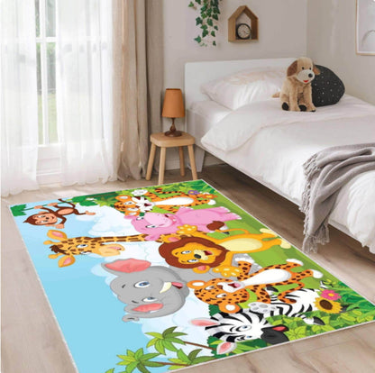 Jungle Safari Animals Kids Rug