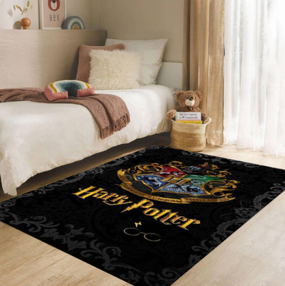 Wizard Crest Area Rug, Fantasy Magic Room Decor, Kids Bedroom Carpet, Gamer Style Floor Rug, Washable Rug, Non Slip Backing, Gift Idea