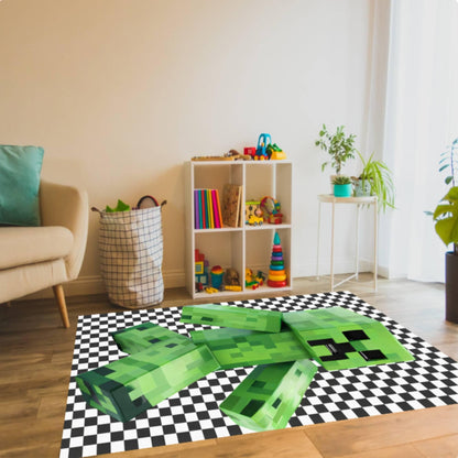 Pixel Monster Kids Rug on Gamer Inspired Playroom Rug Block