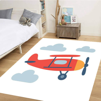 Airplane Kids Rug | Cute Airplane Nursery & Playroom Carpet