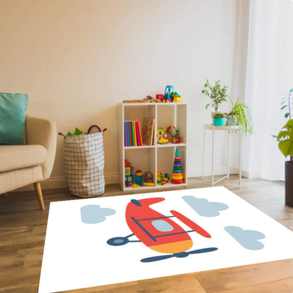 Airplane Kids Rug | Cute Airplane Nursery & Playroom Carpet