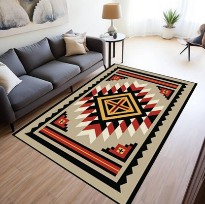 Southwestern Geometric Rug Tribal Rug in Azteek Style Modern Boho