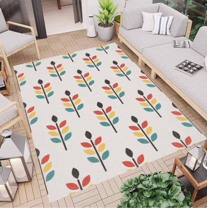 Modern Scandinavian Rug with Minimal Botanical Pattern Scandinavian Interior