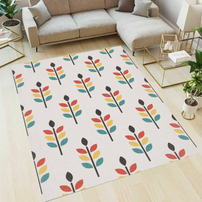Modern Scandinavian Rug with Minimal Botanical Pattern Scandinavian Interior