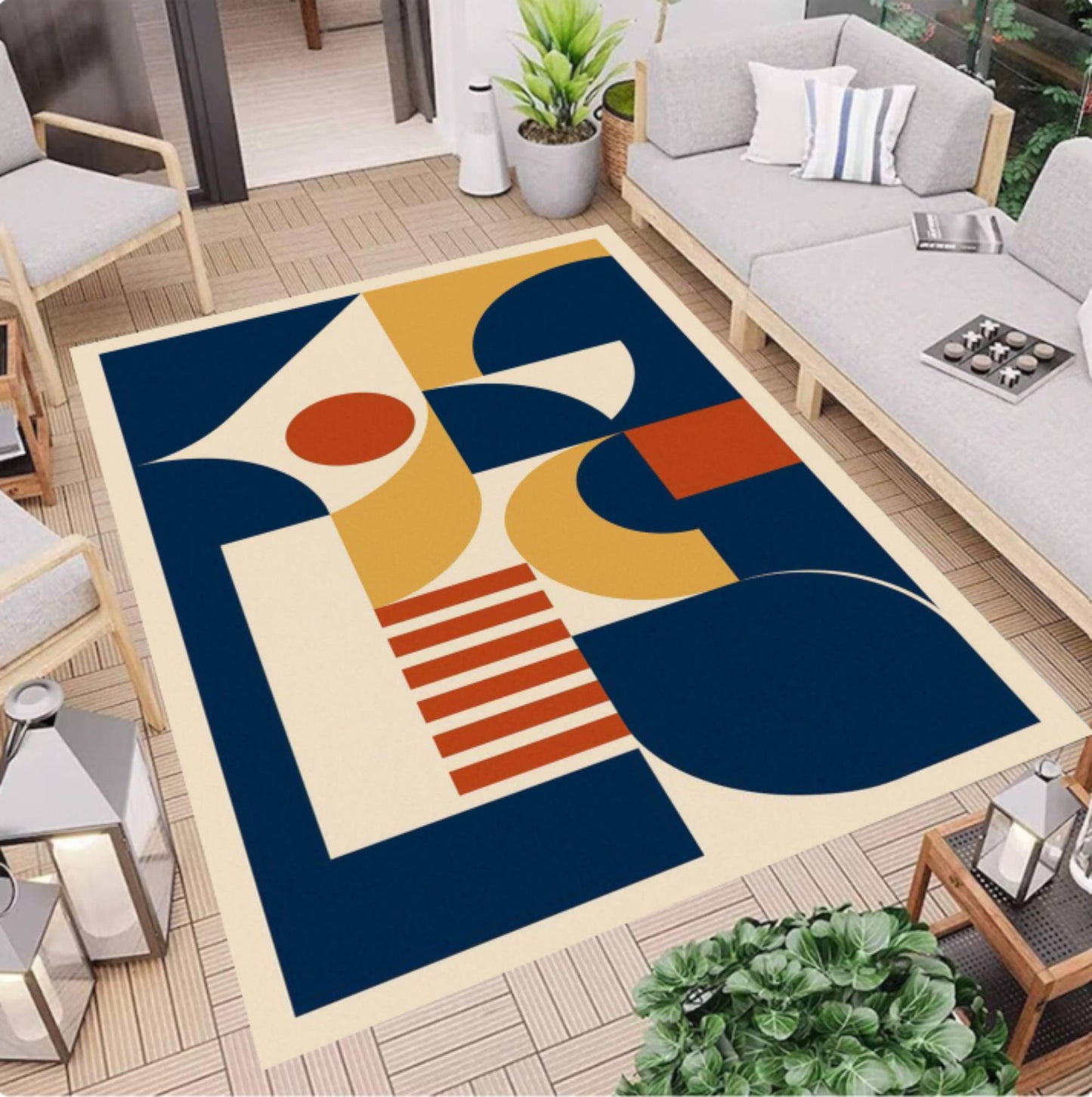 Abstract Geometric Rug Floor Rug Modern Art Home Decor From