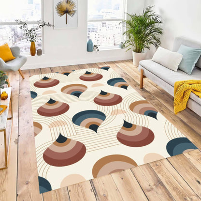 Modern Abstract Rug Retro Geometric Floor Decor Living Room Rug