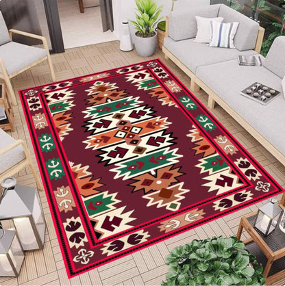 Aztec Tribal Rug Washable Boho Rug Non-slip Rug Southwestern Geometric