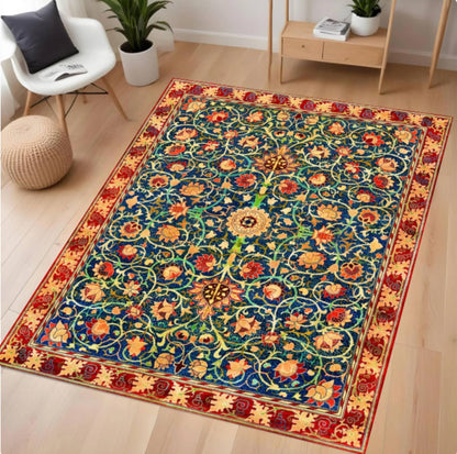 William Morris Holland Park Rug - Burgundy Red Vintage Gothic Floral Rug