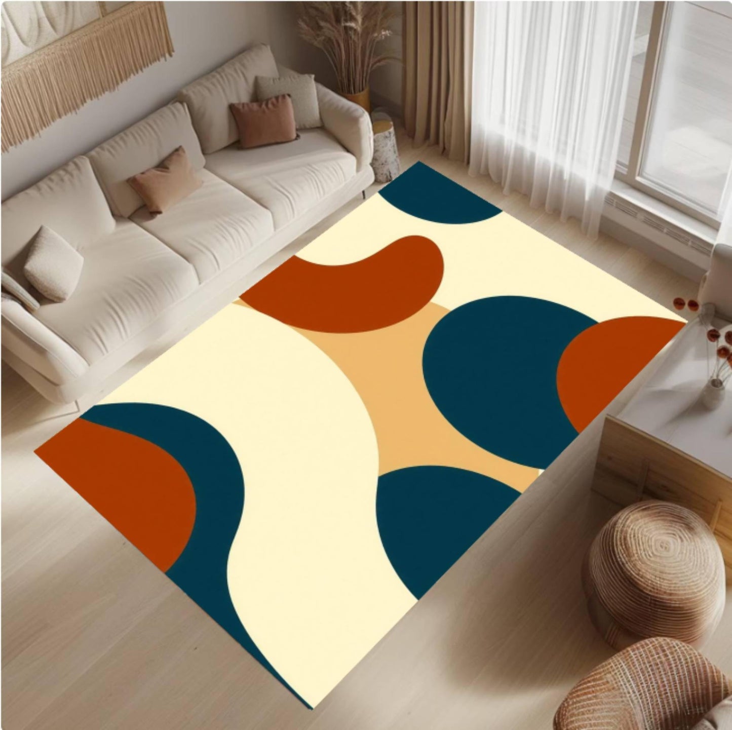 Mid-Century Modern Abstract Organic Rug - Mid-Century Area Rug