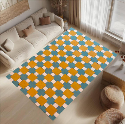 Mid-Century Modern Geometric Washable Rug
