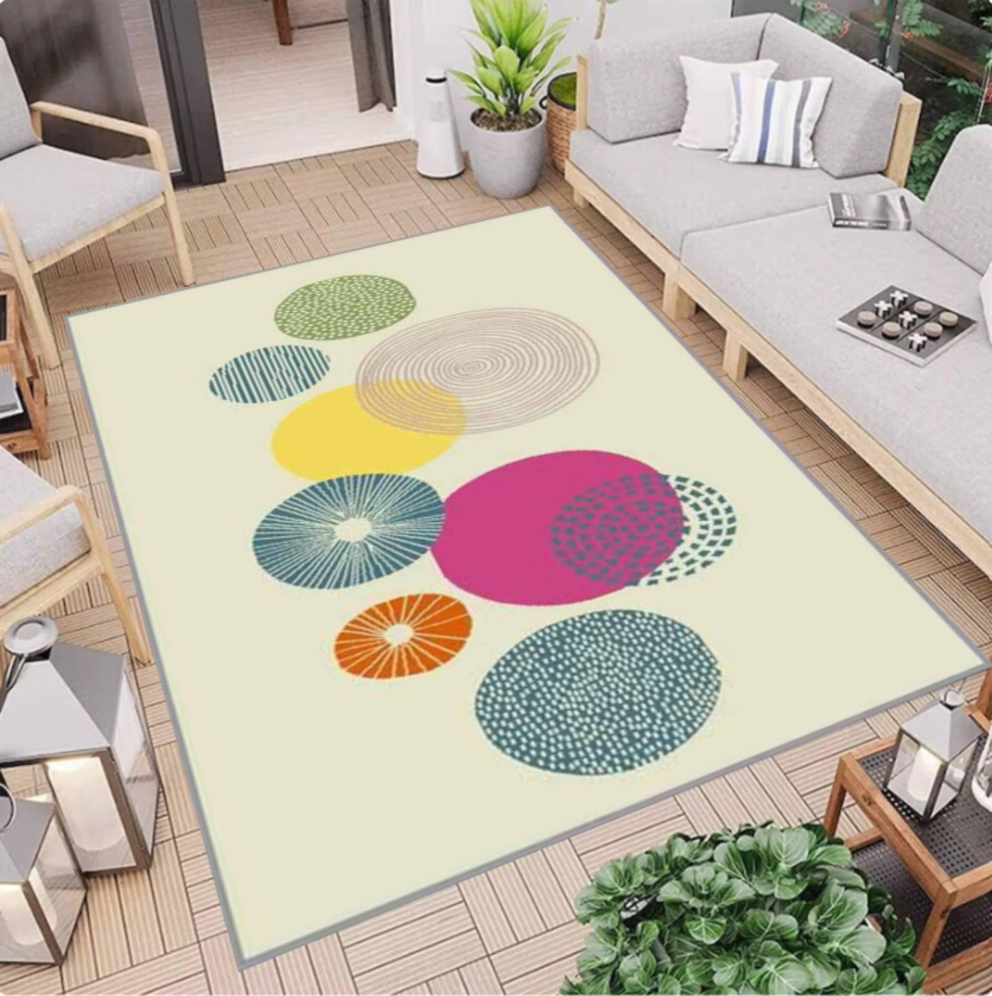 Abstract Geometric Rug Washable Non-slip Modern Floor Rug