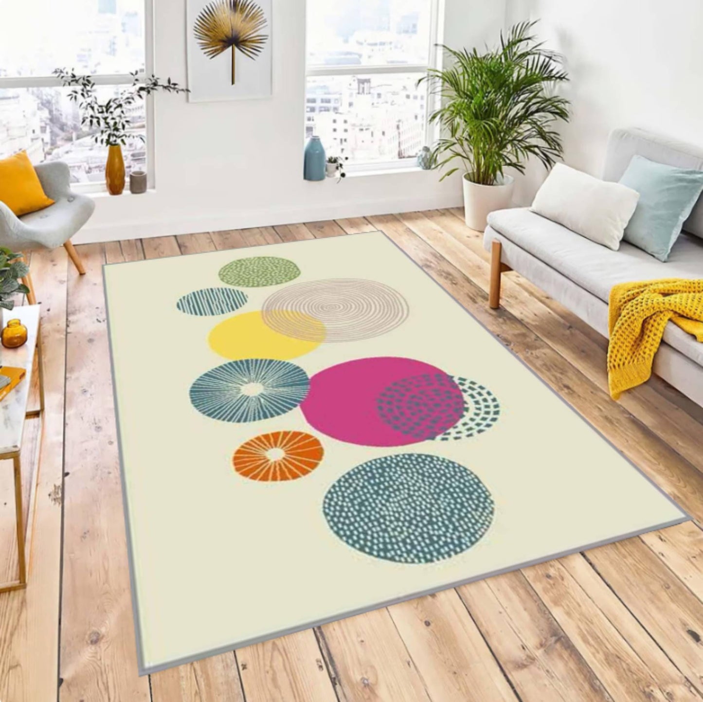 Abstract Geometric Rug Washable Non-slip Modern Floor Rug