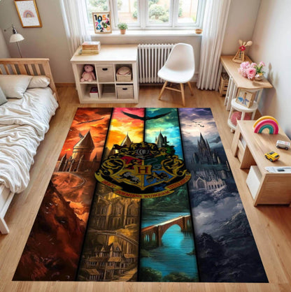 Fantasy Castle Area Rug – Magical Wizard Inspired Washable Non-Slip