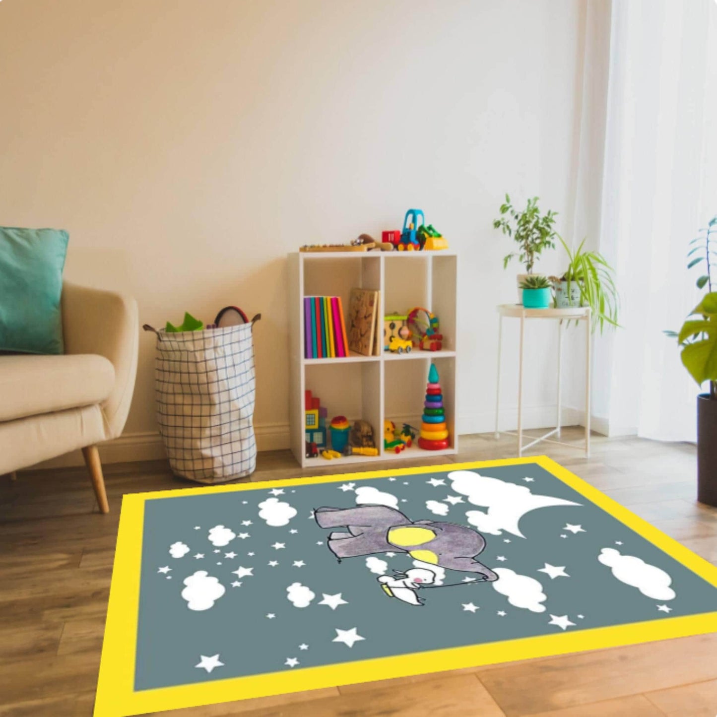 Fun Rug Elephant Kids Room Washable Non-slip Kids Room Rug