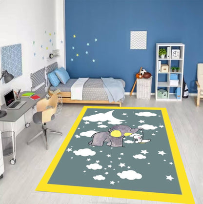 Fun Rug Elephant Kids Room Washable Non-slip Kids Room Rug
