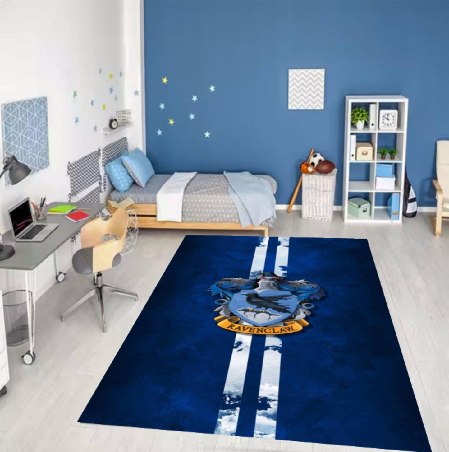Blue Raven Wizard Rug | Magical Academy Washable Area Carpet