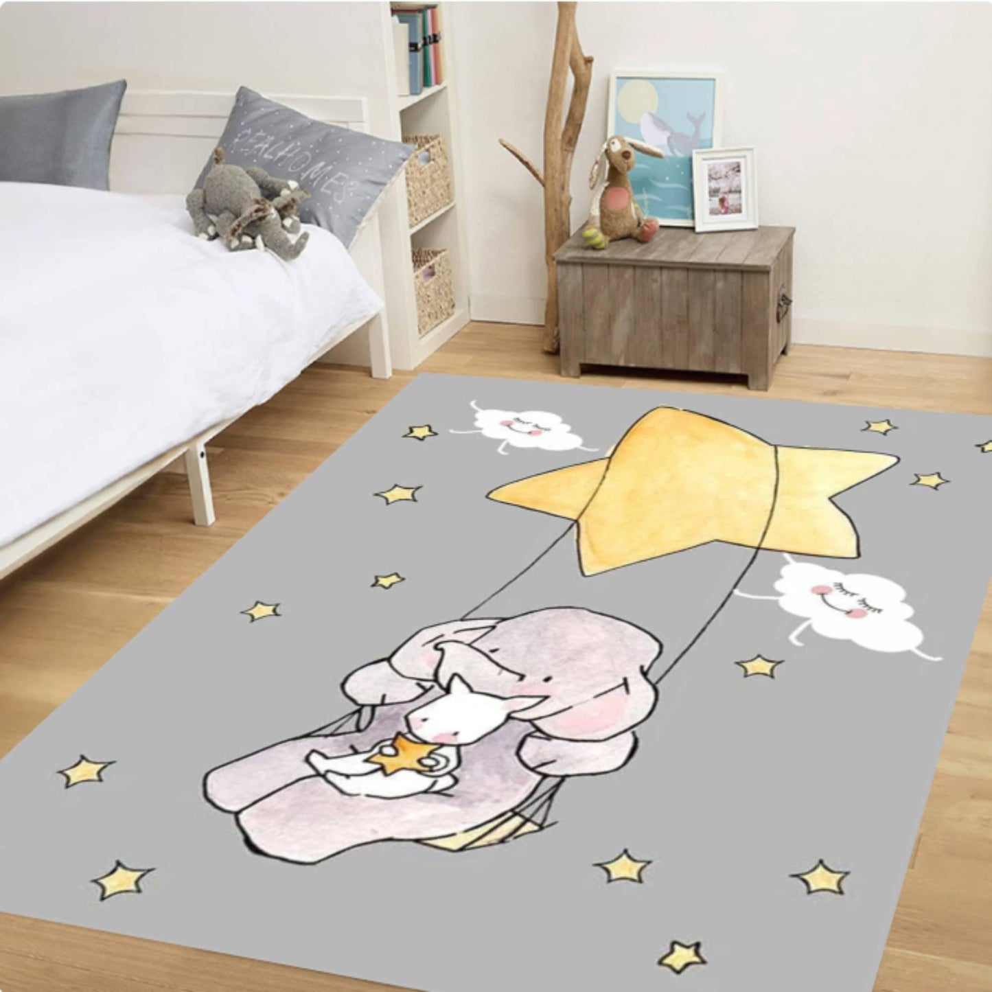 Fun Rug Elephant Kids Room Washable Non-slip Kids Rug