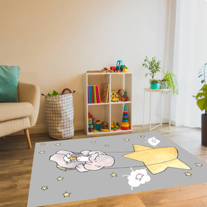 Fun Rug Elephant Kids Room Washable Non-slip Kids Rug