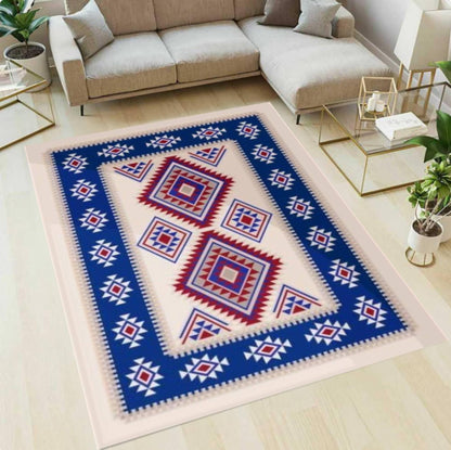 Southwestern Geometric Rug Washable Non-slip Floor Rug Tribal Aztec Pattern
