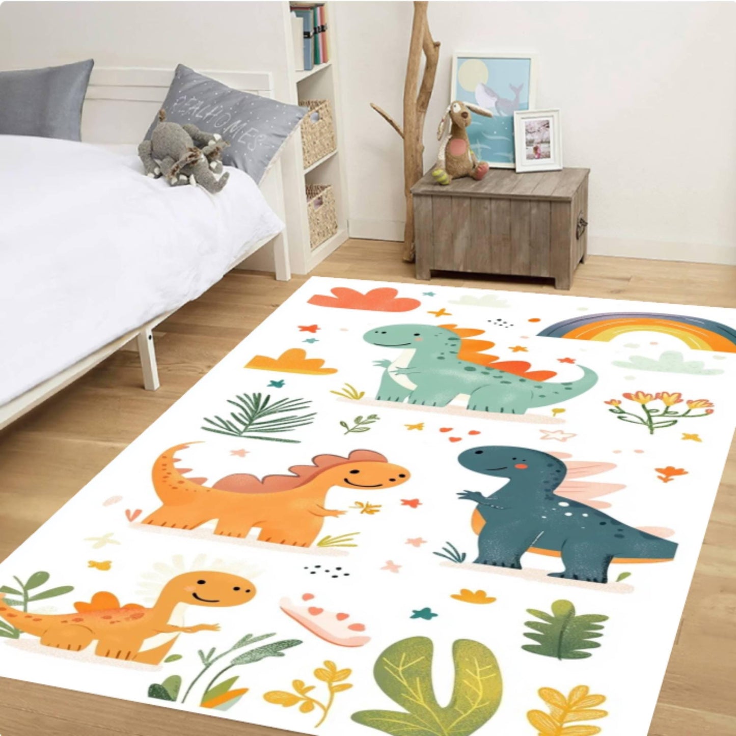 Fun Dinosaur Rug for Kids Washable Non-slip Kids Room Rug