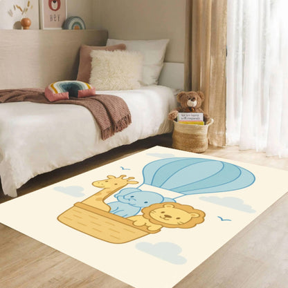 Washable Non-slip Fun Safari Kids Room Rug
