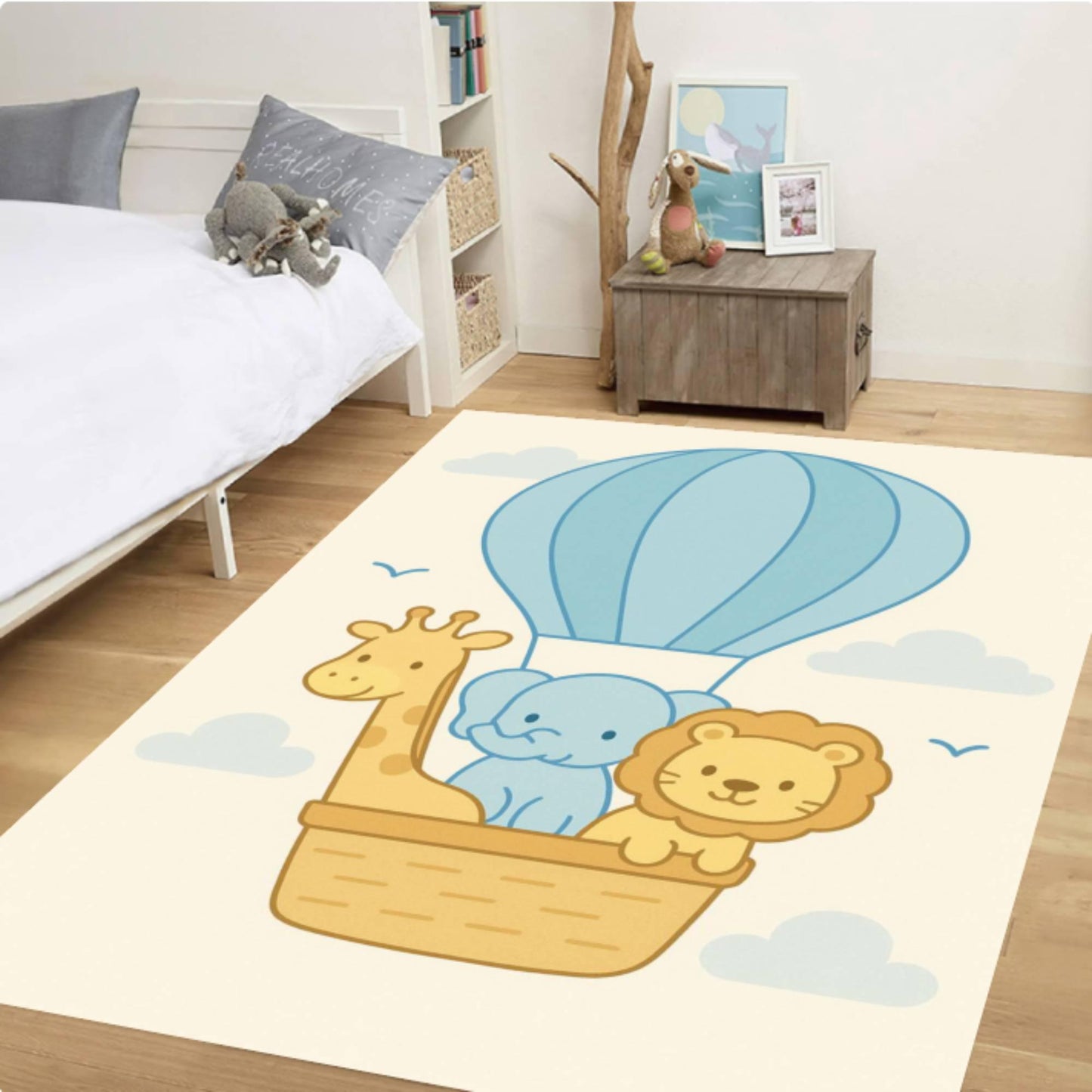 Washable Non-slip Fun Safari Kids Room Rug