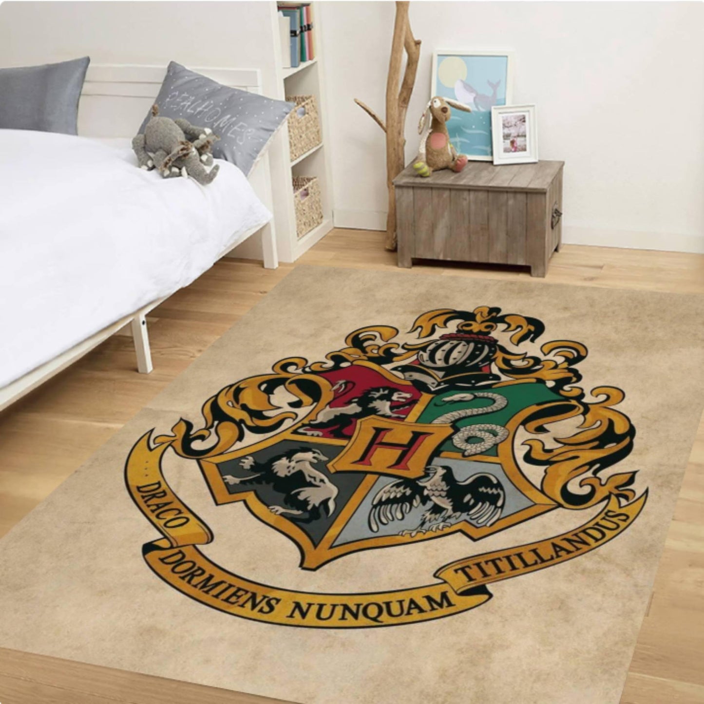 Rug Wizard Crest Rug Fantasy Magical School Washable