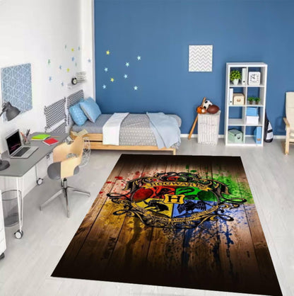 Rug Wizard School Emblem Fantasie-Washable Non-slip
