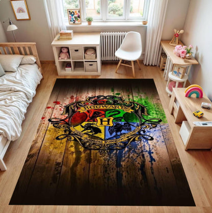 Rug Wizard School Emblem Fantasie-Washable Non-slip