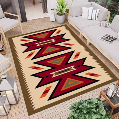 Tribal Boho Aztec Southwestern Geometric Rug Washable Non-slip