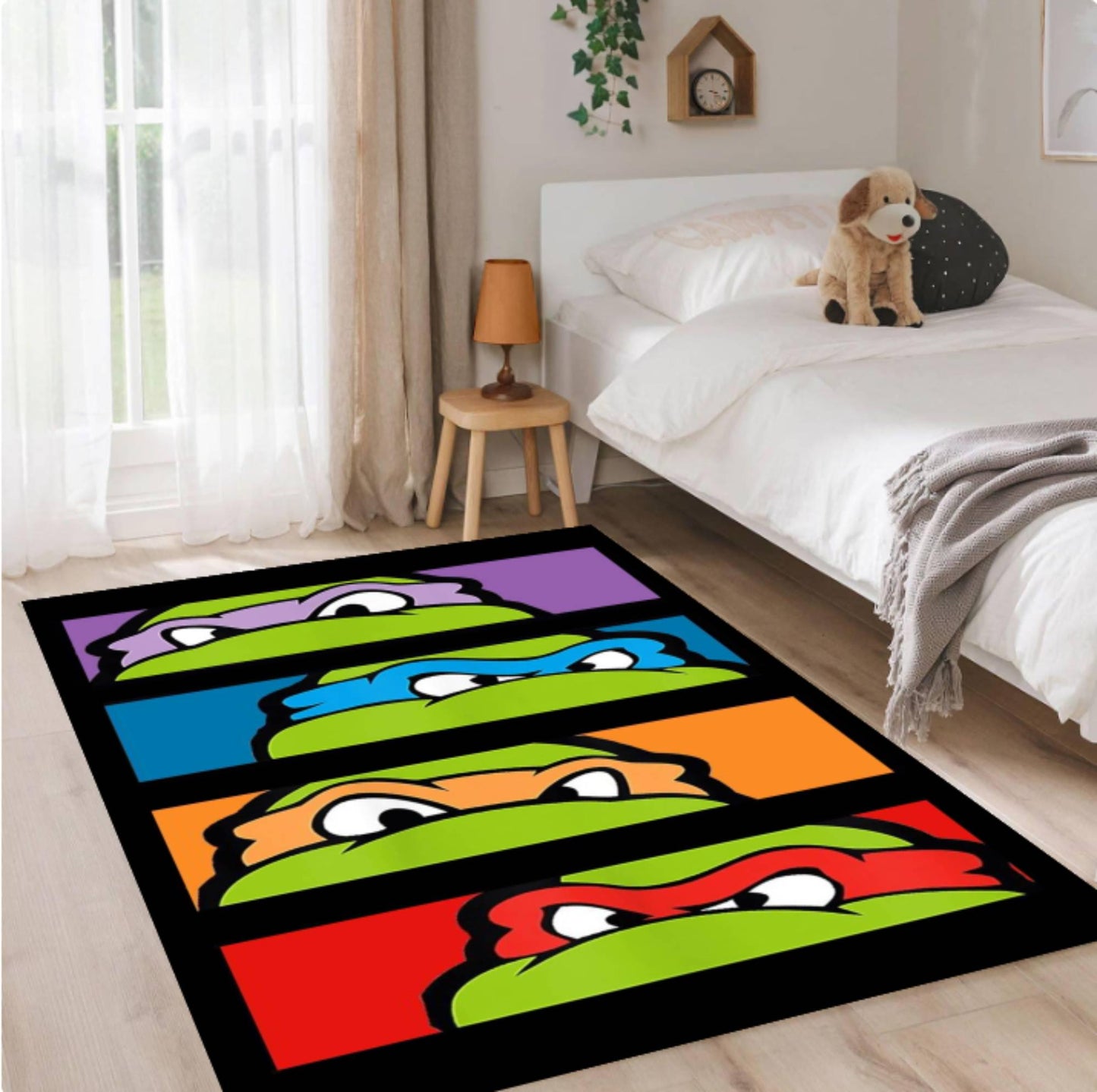 Cute Turtle Kids Area Rug – Cartoon Sea Animal Washable Non-Slip