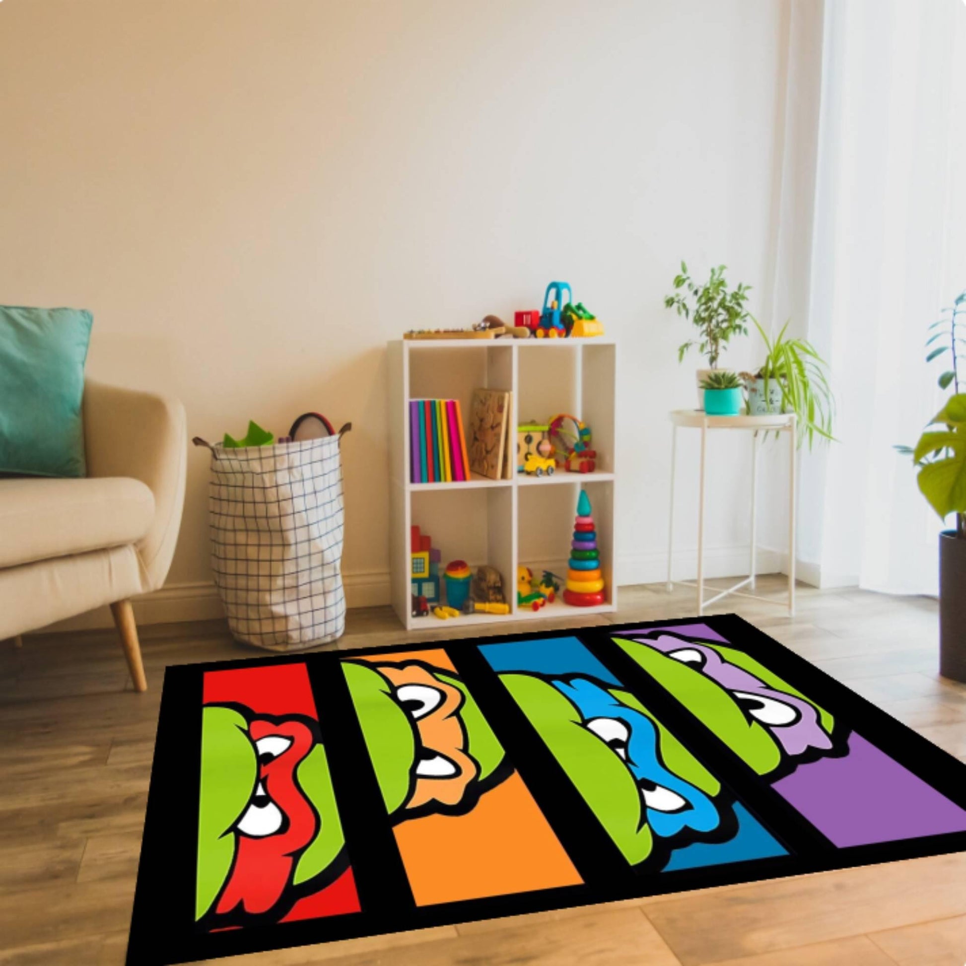 Kids Turtle Rug, Cartoon Floor Mat, Playroom Decor