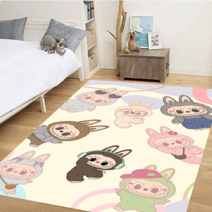Cute Bunny Pastel Kids Room Rug