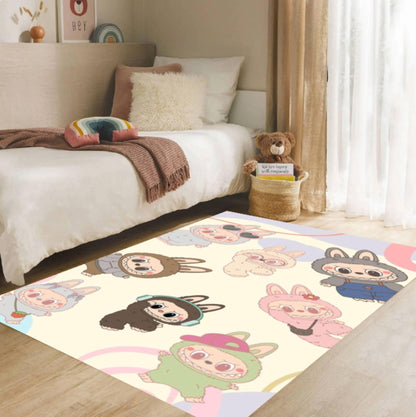Cute Bunny Pastel Kids Room Rug
