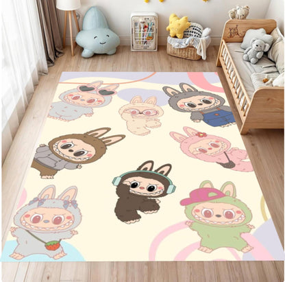 Cute Bunny Pastel Kids Room Rug