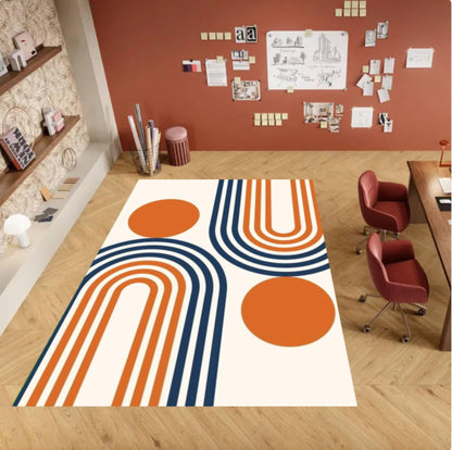 Mid-Century Modern Abstract Geometric Rug - Retro Area Rug