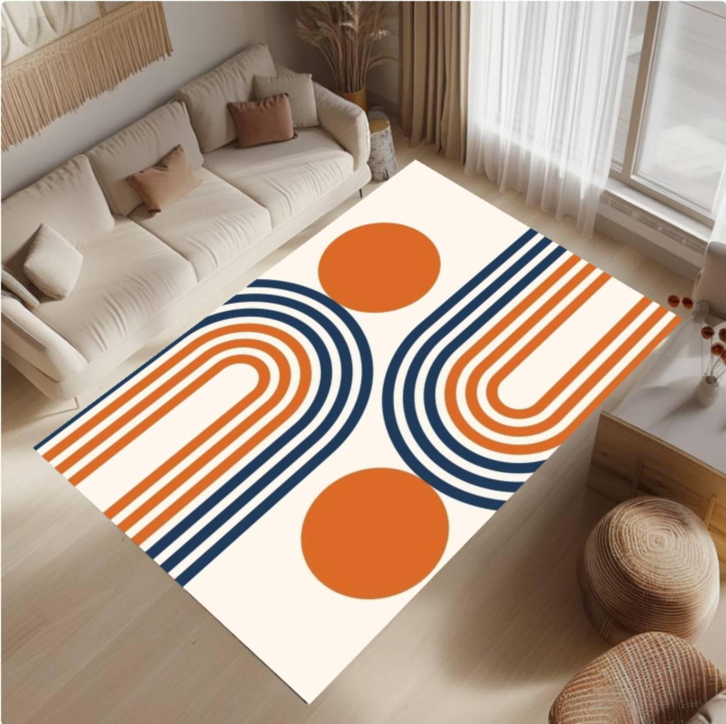 Mid-Century Modern Abstract Geometric Rug - Retro Area Rug