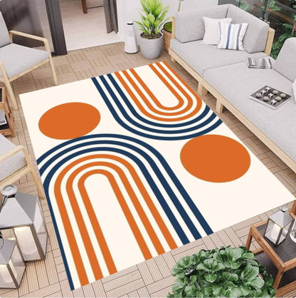 Mid-Century Modern Abstract Geometric Rug - Retro Area Rug