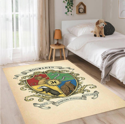 Wizard School Magic Academy Emblem Washable Rug