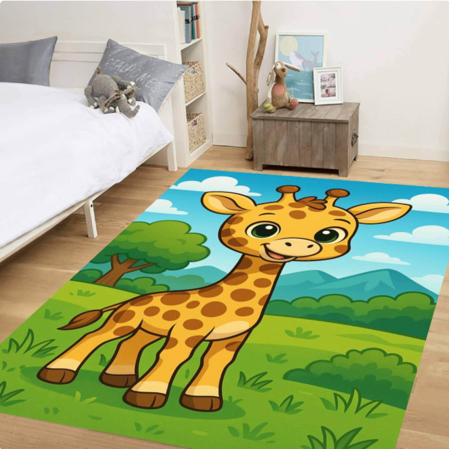 Washable Giraffe Decor Rug for Kids Room