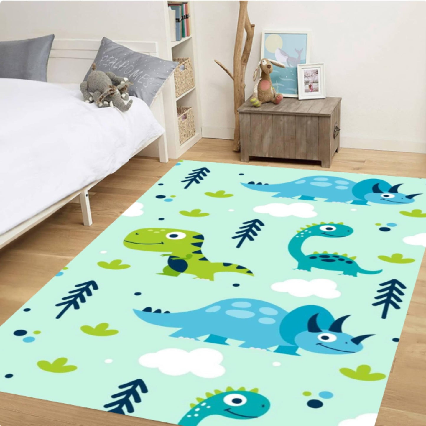 Kids Rug Dinosaur Decor Washable